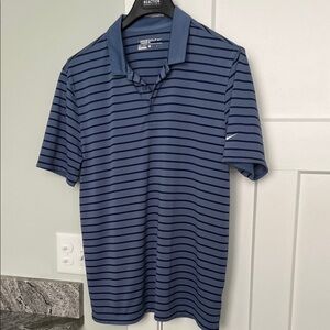 Nike Golf Men's Blue Striped Polo Shirt